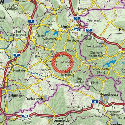 Landkarte Harz (Landkreis Göttingen)