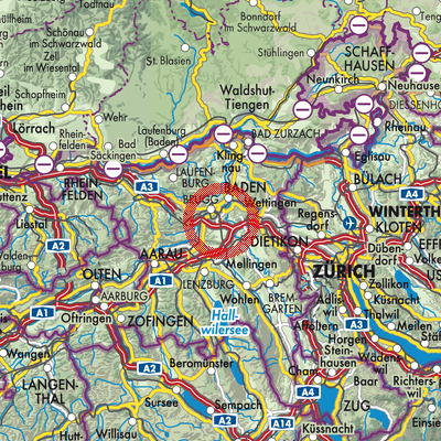 Landkarte Hausen (AG)