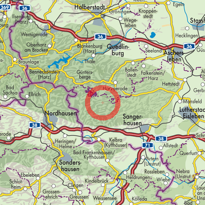 Landkarte Hayn (Harz)