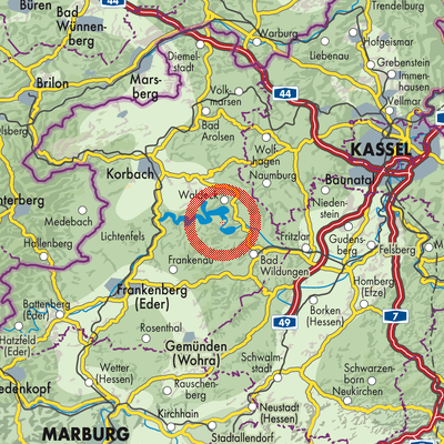Landkarte Hemfurth-Edersee