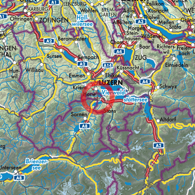 Landkarte Hergiswil (NW)