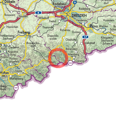 Landkarte Hermsdorf/Erzgebirge
