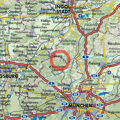 Landkarte Hilgertshausen