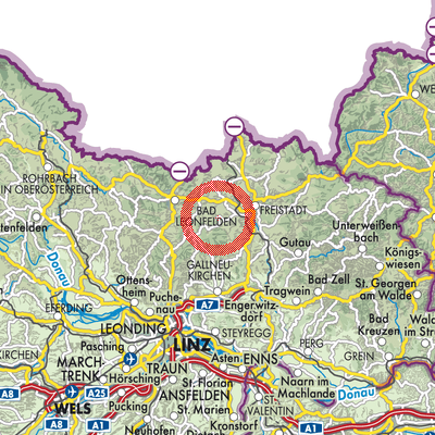 Landkarte Hirschbach im Mühlkreis