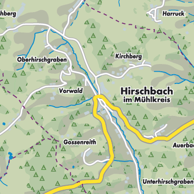 Übersichtsplan Hirschbach im Mühlkreis