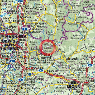 Landkarte Hirschhorn