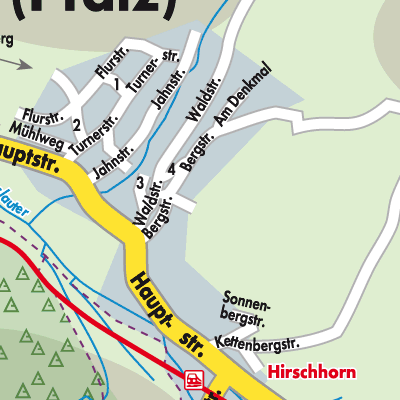 Stadtplan Hirschhorn/Pfalz