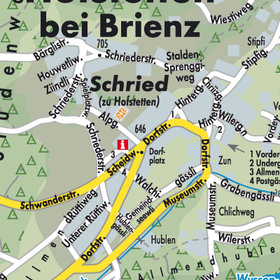 Stadtplan Hofstetten bei Brienz