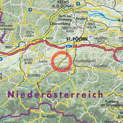 Landkarte Hofstetten-Grünau