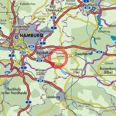 Landkarte Hohe Elbgeest