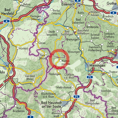 Landkarte Hohe Rhön