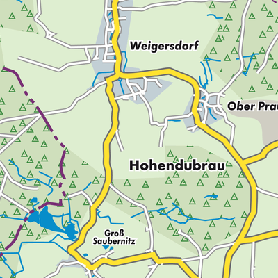 Übersichtsplan Hohendubrau - Wysoka Dubrawa