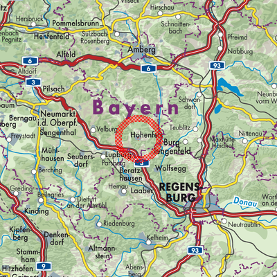 Landkarte Hohenfels