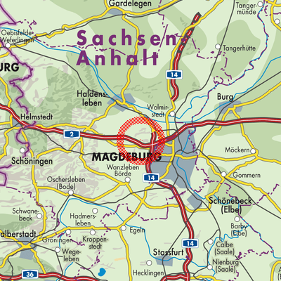 Landkarte Hohenwarsleben