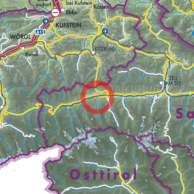 Landkarte Hollersbach im Pinzgau