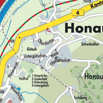 Stadtplan Honau