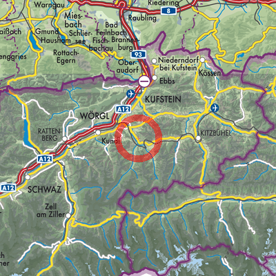 Landkarte Hopfgarten im Brixental