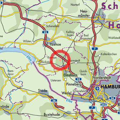 Landkarte Horst-Herzhorn