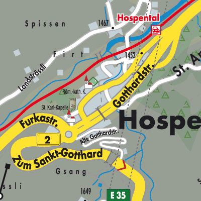 Stadtplan Hospental