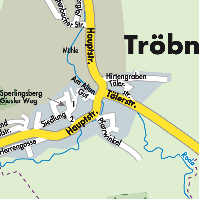 Stadtplan Hügelland/Täler