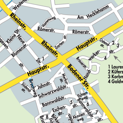 Stadtplan Hügelsheim