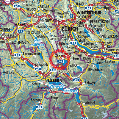 Landkarte Hünenberg