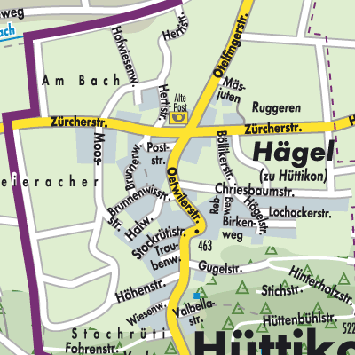 Stadtplan Hüttikon
