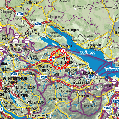 Landkarte Hugelshofen