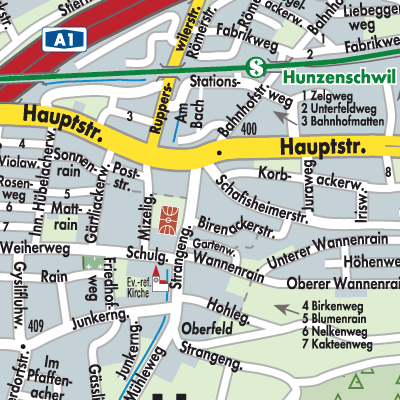 Stadtplan Hunzenschwil