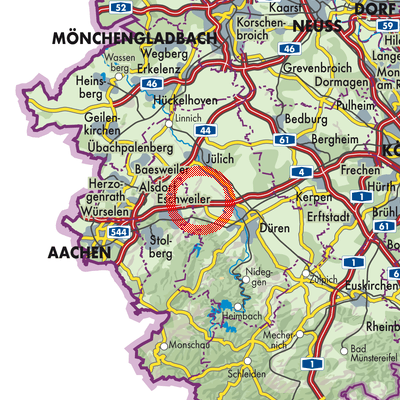 Landkarte Inden/Altdorf