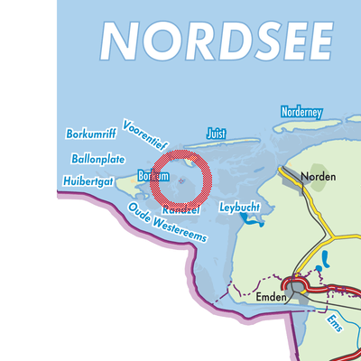 Landkarte Insel Lütje Hörn