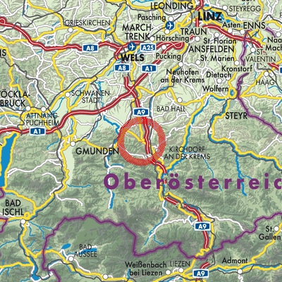 Landkarte Inzersdorf im Kremstal