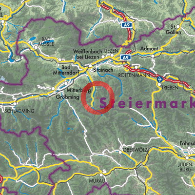 Landkarte Irdning-Donnersbachtal
