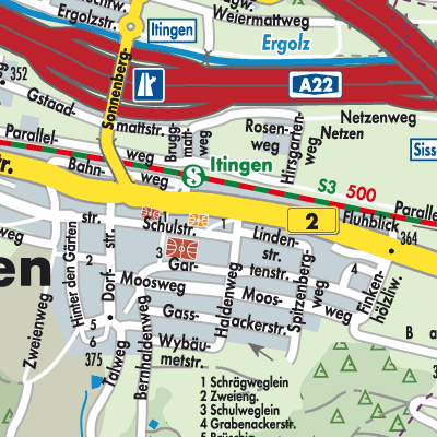 Stadtplan Itingen