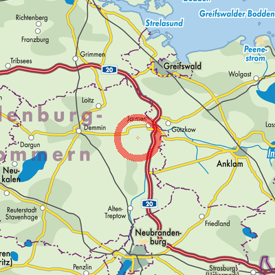 Landkarte Jarmen-Tutow