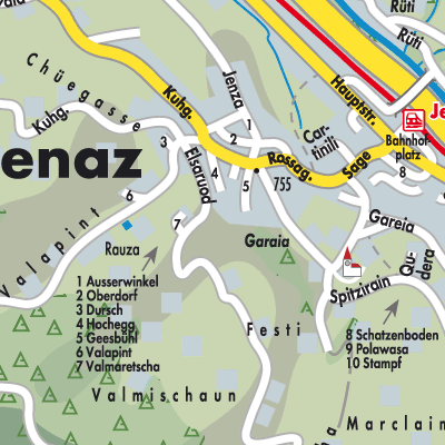 Stadtplan Jenaz