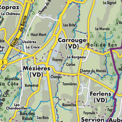 Übersichtsplan Jorat-Mézières