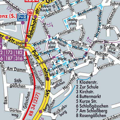 Stadtplan Kamenz - Kamjenc