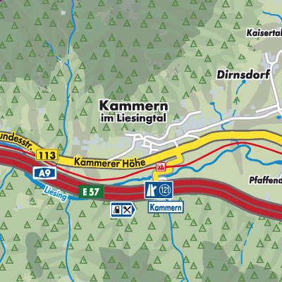 Übersichtsplan Kammern im Liesingtal