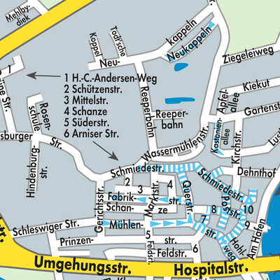 Stadtplan Kappeln-Land
