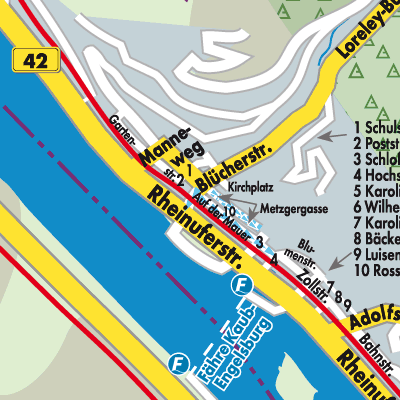 Stadtplan Kaub