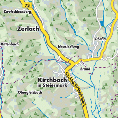 Übersichtsplan Kirchbach-Zerlach