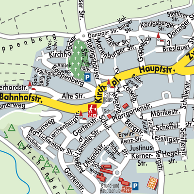 Stadtplan Kirchberg an der Murr