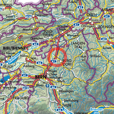 Landkarte Kirchberg (BE)