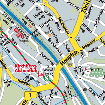 Stadtplan Kirchberg (BE)