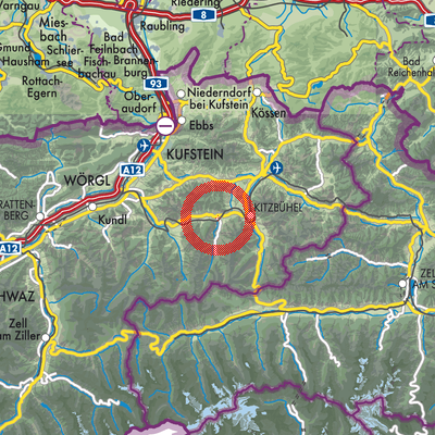 Landkarte Kirchberg in Tirol
