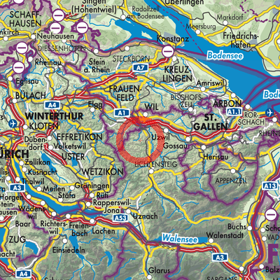 Landkarte Kirchberg (SG)
