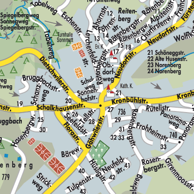 Stadtplan Kirchberg (SG)