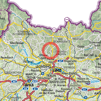 Landkarte Kirchschlag bei Linz