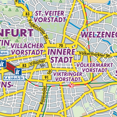 Übersichtsplan Klagenfurt am Wörthersee